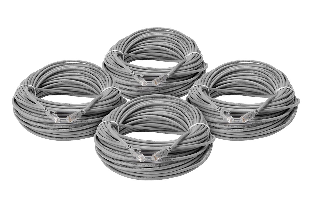 Lorex Discontinued, 100ft CAT5e Extension Cables,Fire Resistant and In-Wall Rated, CMR type (Riser) (4-pack)