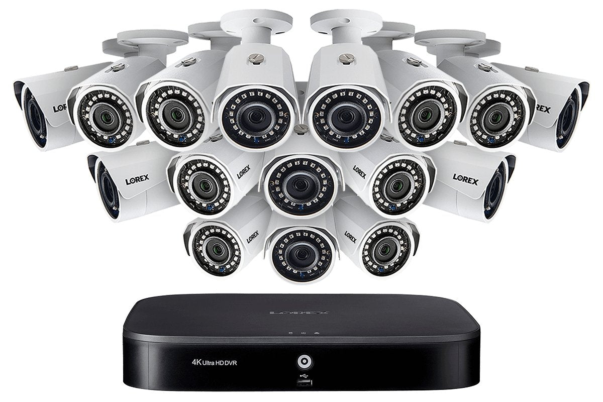 Lorex Discontinued, 1080p Camera System with 16-Channel 4K DVR and Sixteen 1080p HD Metal Outdoor Cameras, 150FT Night Vision
