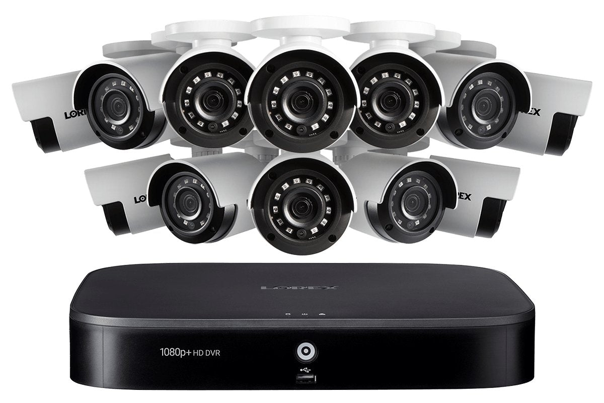 Lorex Discontinued, 1080p HD 16-Channel Security System with 12 1080p HD Weatherproof Bullet Security Camera, Advanced Motion Detection and Smart Home Voice Control