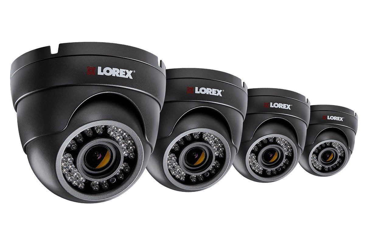 Lorex Discontinued, 1080p HD Security Dome Cameras with 3x Zoom Motorized Varifocal Zoom Lenses, 150ft Night Vision (4-pack)