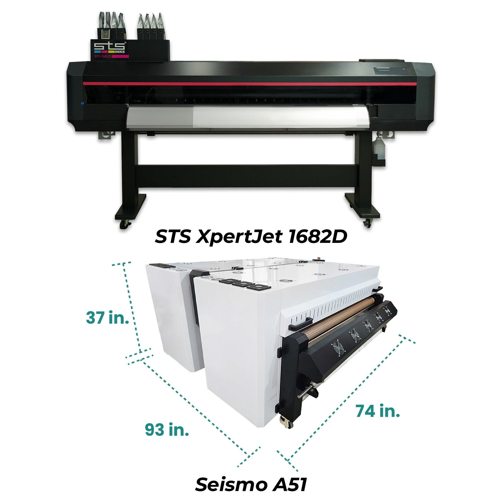 STS Ink, STS XpertJet 1682D DTF Printer & Seismo A51 DTF Powder Shaker Bundle